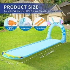 BENOBBY KIDS Jouet Aquatique Slip And Slide Avec Arroseur, Toboggan Aquatique De 16 Pieds Pour Le Jardin Des Enfants, Toboggan Extérieur Slip N Slide, Toboggan Aquatique Gonflable Pour Enfants Garçons Filles à Partir De 3 Ans, 1 Pièce -Piscine Soldes Boutique 56071497 5