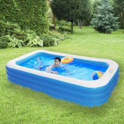NUZANTO Piscine Gonflable 120" X 72" X 22" - Epaisseur Paroi 0.3mm Bleu