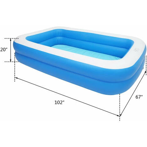 NUZANTO Piscine Gonflable 102" X 70" X 22" - Epaisseur Paroi 0.3mm Bleu 6 NUZANTO Piscine Gonflable 102" X 70" X 22" - Epaisseur Paroi 0.3mm Bleu – Image 4