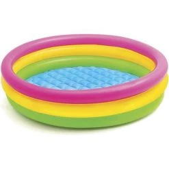 DECKON PiscinePiscine Gonflable Pataugeoire Pour Bébé Baignoire Pour Bébé Piscine Gonflable 3 Fond Gonflable