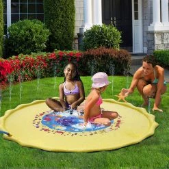 DONTODENT Splash Pad - Tapis D'arrosage Pour Enfants Et Chiens Pour Jeux D'extérieur Arroseur D'eau D'été - Jeu De Jouets De Jardin - Lettres Bleues De 1,7 M -Piscine Soldes Boutique 56762010 2