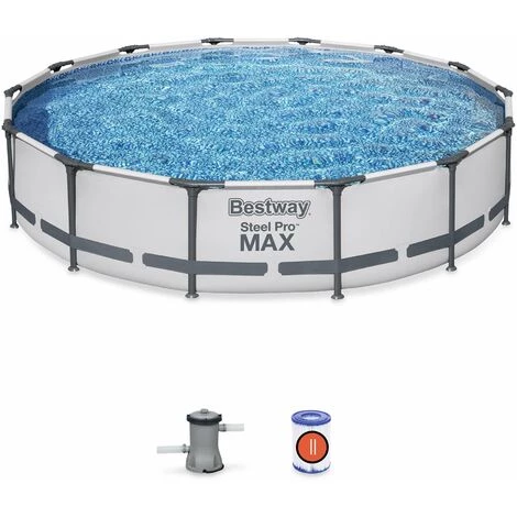 Piscine Tubulaire BESTWAY - Peridot 14.5m² Grise- Piscine Ronde Ø4.3m Avec Pompe De Filtration Et Cartouche Filtrante Piscine Hors Sol. Armature Acier - Gris 3 Piscine Tubulaire BESTWAY - Peridot 14.5m² Grise- Piscine Ronde Ø4.3m Avec Pompe De Filtration Et Cartouche Filtrante Piscine Hors Sol. Armature Acier - Gris