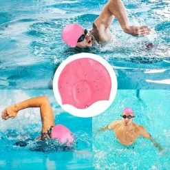 BENOBBY KIDS Bonnet De Bain Rose, Bonnet De Bain Protection Auditive 3D Femme, Homme, Adulte Unisexe, Enfant, Adolescent, Bonnet De Bain En Silicone étanche Pour Cheveux Longs/courts, Dreadlocks, Extensions De Cheveux, Tresses -Piscine Soldes Boutique 56862044 5