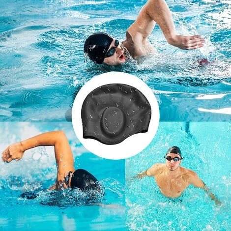BENOBBY KIDS Bonnet De Bain Noir, Bonnet De Bain Protection Auditive 3D Femme, Homme, Adulte Unisexe, Enfants, Adolescents, Bonnet De Bain étanche En Silicone Pour Cheveux Longs/courts, Dreadlocks, Extensions De Cheveux, Tresses 7 BENOBBY KIDS Bonnet De Bain Noir, Bonnet De Bain Protection Auditive 3D Femme, Homme, Adulte Unisexe, Enfants, Adolescents, Bonnet De Bain étanche En Silicone Pour Cheveux Longs/courts, Dreadlocks, Extensions De Cheveux, Tresses – Image 5