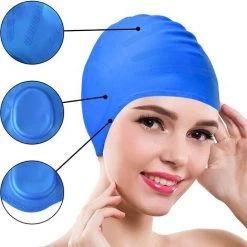 BENOBBY KIDS Bonnet De Bain Bleu, Bonnet De Bain Protection Auditive 3D Femme, Homme, Adulte Unisexe, Enfant, Adolescent, Bonnet De Bain étanche En Silicone Pour Cheveux Longs/courts, Dreadlocks, Extensions De Cheveux, Tresses -Piscine Soldes Boutique 56863568 3