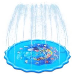 DMTOOL Piscine Gonflable Arroseur Jeux De L'eau D'éclaboussure Enfant Jouet L'amusement Tapis Extérieur Jardin-BLEU 160CM -Piscine Soldes Boutique 57055543 3
