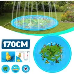 DMTOOL 170cm Piscine Gonflable Tapis D'arroseuse Jeu D'eau D'éclaboussure Enfant Jouet Jeux De Plage Jardin Extérieur-TYPE B 9 DMTOOL 170cm Piscine Gonflable Tapis D'arroseuse Jeu D'eau D'éclaboussure Enfant Jouet Jeux De Plage Jardin Extérieur-TYPE B -Piscine Soldes Boutique 57055810 4