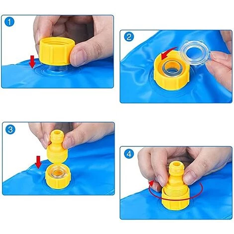 GUAZHUNIFR Tapis Enfant De Jet D'eau, 170cm Tapis De Pulvérisation D'eau Eau Piscine, PVC Durable Gonflable Jeux Et Jouets De Plein Air D'été, Splash Sprinkle Play Pad Mat.Gu.B/bon 4 GUAZHUNIFR Tapis Enfant De Jet D'eau, 170cm Tapis De Pulvérisation D'eau Eau Piscine, PVC Durable Gonflable Jeux Et Jouets De Plein Air D'été, Splash Sprinkle Play Pad Mat.Gu.B/bon – Image 2