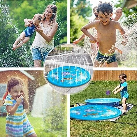 GUAZHUNIFR Tapis Enfant De Jet D'eau, 170cm Tapis De Pulvérisation D'eau Eau Piscine, PVC Durable Gonflable Jeux Et Jouets De Plein Air D'été, Splash Sprinkle Play Pad Mat.Gu.B/bon 6 GUAZHUNIFR Tapis Enfant De Jet D'eau, 170cm Tapis De Pulvérisation D'eau Eau Piscine, PVC Durable Gonflable Jeux Et Jouets De Plein Air D'été, Splash Sprinkle Play Pad Mat.Gu.B/bon – Image 4
