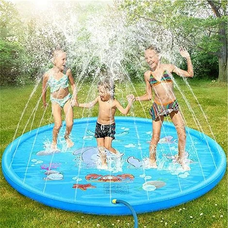 GUAZHUNIFR Tapis Enfant De Jet D'eau, 170cm Tapis De Pulvérisation D'eau Eau Piscine, PVC Durable Gonflable Jeux Et Jouets De Plein Air D'été, Splash Sprinkle Play Pad Mat.Gu.B/bon 7 GUAZHUNIFR Tapis Enfant De Jet D'eau, 170cm Tapis De Pulvérisation D'eau Eau Piscine, PVC Durable Gonflable Jeux Et Jouets De Plein Air D'été, Splash Sprinkle Play Pad Mat.Gu.B/bon – Image 5