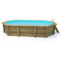 HABITAT ET JARDIN Piscine Bois " Bora " 5.86 X 3.86 X 1.30 M -Piscine Soldes Boutique 57261580 3