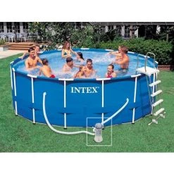 Piscine Tubulaire Metal Frame Ronde 4,57 X 1,22 M - Intex - Bleu -Piscine Soldes Boutique 5756461 4