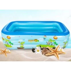 BENOBBY KIDS Pataugeoire, Pataugeoire Gonflable à Trois Anneaux, Pataugeoire Familiale Pour Enfants, Pataugeoire Pour Bébé, Grande Pataugeoire Rectangulaire Pour Enfants, Grandes Pataugeoires Pour Jardin Pour Nager Ou Patauger, Extérieur Et Intérieur E -Piscine Soldes Boutique 57817473 3