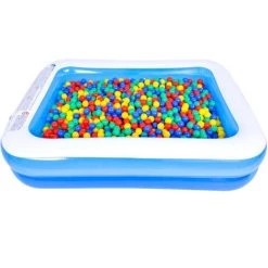 BENOBBY KIDS Pataugeoire Gonflable à Deux Anneaux, Pataugeoire Familiale Pour Enfants, Piscine Pour Bébé, Grande Pataugeoire Rectangulaire Pour Enfants, Grandes Pataugeoires Pour Jardin, Pour Nager Ou Patauger, Extérieur Et Intérieur C -Piscine Soldes Boutique 57817505 3