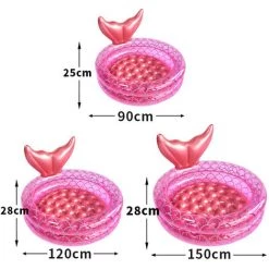 BENOBBY KIDS Piscines Gonflables Pour Enfants Sirène, Piscine Ronde De Jardin Pour Enfants, Pataugeoire Intérieure Et Extérieure Pour Tout-petits Centre De Jeux Aquatiques En été (90 Cm) -Piscine Soldes Boutique 57817510 4