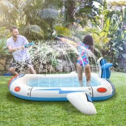 BENOBBY KIDS Pataugeoire, Piscine Familiale Gonflable, Pataugeoire Familiale Pour Enfants, Piscine Pour Bébé, Pour Nager Ou Patauger, Extérieure Et Intérieure (avion) -Piscine Soldes Boutique 57817601 3