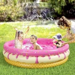 BENOBBY KIDS Piscine Gonflable Pour Bébés - Donuts Pour Enfants, Pataugeoire Pour Tout-petits, Piscine Pour Bébés, Piscine à Balles Gonflables, Pataugeoire Pour Bébés Pour Le Jardin (Rose, 120 Cm) -Piscine Soldes Boutique 57817606 4
