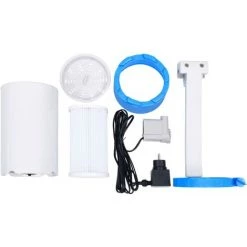 TRUE DEAL Piscine Avec écumoire Suspendue Et Pompe 350x90 Cm Gris -Piscine Soldes Boutique 57819723 4