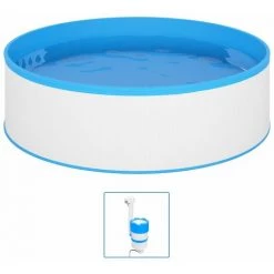 TRUE DEAL Piscine Avec écumoire Suspendue Et Pompe 350x90 Cm Blanc