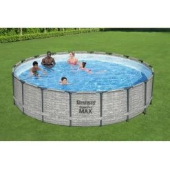 Kit Piscine Hors Sol Tubulaire BESTWAY Steel Pro Max™ - 549 X 122 Cm - Ronde (Avec Pompe De Filtration, Une échelle Et Une B -Piscine Soldes Boutique 57867007 3