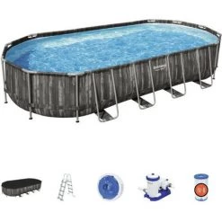Kit Piscine Hors Sol Tubulaire BESTWAY - Power Steel™ - 732 X 366 X 122 Cm - Ovale (Pompe De Filtration, échelle, Diffuseur, -Piscine Soldes Boutique 57867115 5