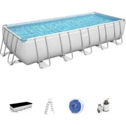 Kit Piscine Hors Sol Tubulaire BESTWAY Power Steel - 640 X 274 X 132 Cm - Ovale (Livrée Avec Une Pompe De Filtration + Un Diffu -Piscine Soldes Boutique 57868799 5