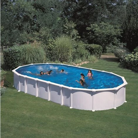 Gre Pools Piscine Ovale Acier 8,15m X 4,90m X H: 1,32m - Filtration à Sable - SANS Renforts Apparents 3 Gre Pools Piscine Ovale Acier 8,15m X 4,90m X H: 1,32m - Filtration à Sable - SANS Renforts Apparents
