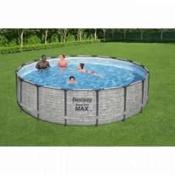 Kit Piscine Hors Sol Tubulaire BESTWAY - Steel Pro Max - 488 X 122 Cm - Ronde (Livrée Avec Pompe De Filtration, échelle Et B… 5 Kit Piscine Hors Sol Tubulaire BESTWAY - Steel Pro Max - 488 X 122 Cm - Ronde (Livrée Avec Pompe De Filtration, échelle Et B… -Piscine Soldes Boutique 58120738 2