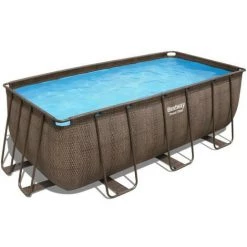 Kit Piscine Hors Sol Tubulaire BESTWAY - Power Steel™- 412 X 201 X 122cm - Rectangulaire (Avec Filtre A Sable, échelle Et Dif