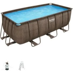 Kit Piscine Hors Sol Tubulaire BESTWAY - Power Steel™- 412 X 201 X 122cm - Rectangulaire (Avec Filtre A Sable, échelle Et Dif -Piscine Soldes Boutique 58202186 4