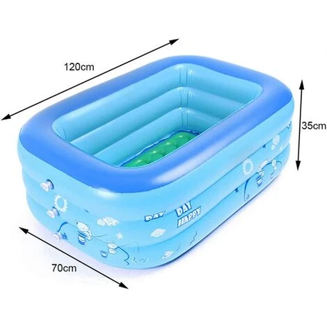 ABCRITAL Piscine Gonflable Pour Bébé, Petite Piscine Pour Enfants, Pliable En Pvc, Rectangulaire, Douche Familiale, Lavabo, Douche Portable, Pour Bébé Et Enfant, Taille 120 X 70 X 35 Cm 4 ABCRITAL Piscine Gonflable Pour Bébé, Petite Piscine Pour Enfants, Pliable En Pvc, Rectangulaire, Douche Familiale, Lavabo, Douche Portable, Pour Bébé Et Enfant, Taille 120 X 70 X 35 Cm – Image 2