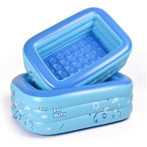 ABCRITAL Piscine Gonflable Pour Bébé, Petite Piscine Pour Enfants, Pliable En Pvc, Rectangulaire, Douche Familiale, Lavabo, Douche Portable, Pour Bébé Et Enfant, Taille 120 X 70 X 35 Cm 6 ABCRITAL Piscine Gonflable Pour Bébé, Petite Piscine Pour Enfants, Pliable En Pvc, Rectangulaire, Douche Familiale, Lavabo, Douche Portable, Pour Bébé Et Enfant, Taille 120 X 70 X 35 Cm – Image 4