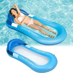 ABCRITAL Piscine Flotteurs Gonflable, Fauteuil Gonflable De Piscine, Hamac Flottant À L'Eau, Radeaux De Plage Gonflables Extérieurs D'Été, Hamac De Flottant Loungers, Pour Adulte Enfant (Bleu)
