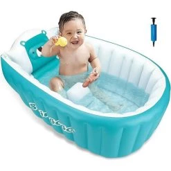 ABCRITAL Baignoire Gonflable Pour Bébé, Cuve Piscine Pour Été Bain Souple, Baignoire Anti-Glissante Pliable Voyage Epais Bébé Bain Douche Bassine Siège, Bain Pour Bébé(Bébés De 0 À 46 Mois)