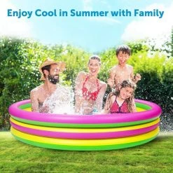 ABCRITAL Piscine Gonflable De 1,5 M Pour Enfants Piscine Jardin Piscine D'Été Jouets Pour La Famille Extérieur Intérieur -Piscine Soldes Boutique 58345166 5