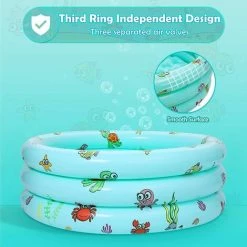 ABCRITAL Piscine Gonflable 3 Anneaux, Pataugeoire Gonflable Ronde Baignoire Gonflable Piscine Pour Enfants Intérieur Et Exterieur 100 Cm * 27 Cm 11 ABCRITAL Piscine Gonflable 3 Anneaux, Pataugeoire Gonflable Ronde Baignoire Gonflable Piscine Pour Enfants Intérieur Et Exterieur 100 Cm * 27 Cm -Piscine Soldes Boutique 58345170 5