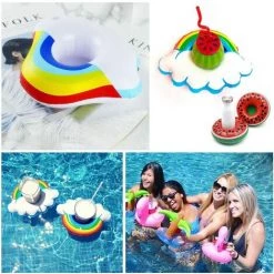 ABCRITAL Ensemble De Porte-Gobelets Gonflables 6 Pièces, Porte-Boissons Pour Bain À Remous, Piscine Gonflable, Jouets De Piscine, Adapté Pour Les Rassemblements, Les Vacances, La Baignade -Piscine Soldes Boutique 58345295 5