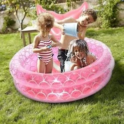 GRID COOL Pataugeoire Gonflable, Piscine Gonflable, 2 Anneaux, Piscine Gonflable, Piscine Pour Enfants, Piscine Pour Bébé, Baignoire Portable, Pataugeoire Pour Enfants，90cm -Piscine Soldes Boutique 58348710 3