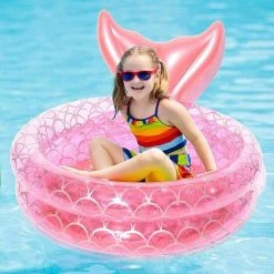 GRID COOL Pataugeoire Gonflable, Piscine Gonflable, 2 Anneaux, Piscine Gonflable, Piscine Pour Enfants, Piscine Pour Bébé, Baignoire Portable, Pataugeoire Pour Enfants，90cm -Piscine Soldes Boutique 58348710 4