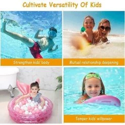 GRID COOL Pataugeoire Gonflable, Piscine Gonflable, 2 Anneaux, Piscine Gonflable, Piscine Pour Enfants, Piscine Pour Bébé, Baignoire Portable, Pataugeoire Pour Enfants，90cm -Piscine Soldes Boutique 58348710 5