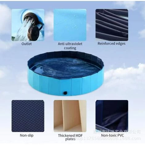 LIFCAUSAL Piscines Pour Animaux De Compagnie Piscines Pliables Piscines Pour Animaux De Compagnie 120 * 30CM Bleu 5 LIFCAUSAL Piscines Pour Animaux De Compagnie Piscines Pliables Piscines Pour Animaux De Compagnie 120 * 30CM Bleu – Image 3