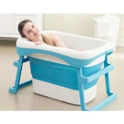 BENOBBY KIDS Baignoire Bébé Pliante Baignoire De Voyage Portable Baignoire De Lavage Baignoire Multifonctionnelle (bleu) -Piscine Soldes Boutique 58431328 4