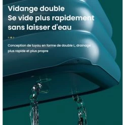 MERKMAK Piscine Gonflable , Piscine Baignoire Pliable Enfant Adulte 485x175x125cm Pour Jardin + Glisser + Auvent + Jouet + Gonfleur -Piscine Soldes Boutique 58462782 3