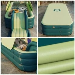 MERKMAK Piscine Gonflable , Piscine Baignoire Pliable Enfant Adulte 485x175x125cm Pour Jardin + Glisser + Auvent + Jouet + Gonfleur -Piscine Soldes Boutique 58462782 4