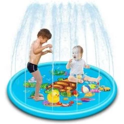 STARLIGHT Splash Pad, SL.GT Saupoudrage Gonflable Et Splash Play Tapis D'eau, Fontaine Enfants Baby Eau Playmat Portable,110CM