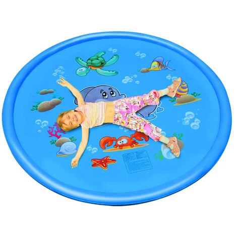 STARLIGHT SL.GT Splash Pad Arroseur Tapis DeJeu Jouets D'eau Gonflables Eté Extérieur-Jardin-Plage Pataugeoire Jouets,150CM(bleu) 5 STARLIGHT SL.GT Splash Pad Arroseur Tapis DeJeu Jouets D'eau Gonflables Eté Extérieur-Jardin-Plage Pataugeoire Jouets,150CM(bleu) – Image 3