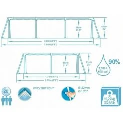 BENOBBY KIDS 2.59m X 1.70m X 61cm Piscine à Support Rectangulaire, Grande Piscine Extérieure épaissie Pour Enfants Adultes, Piscine Familiale Backyard Outdoor 9 BENOBBY KIDS 2.59m X 1.70m X 61cm Piscine à Support Rectangulaire, Grande Piscine Extérieure épaissie Pour Enfants Adultes, Piscine Familiale Backyard Outdoor -Piscine Soldes Boutique 58534511 4