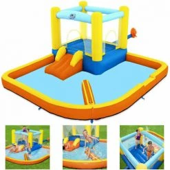 BENOBBY KIDS 3,65 M X 3,40 M X 1,52 M Toboggan Gonflable Pour Enfants Bounce House Water Park Jumping Castle Avec Piscine D'eau, Toboggan, Pour Tout-petits, Enfants, épais Et Résistant à L'usure, Grand Parc Aquatique De Jardin