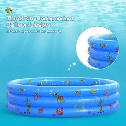 AOUGO Piscine Gonflable Ronde Pour Bébé De Jardin, Piscine Gonflable Portative Pour Enfant, Pataugeoire Pour Enfants, Centre De Jeux D'eau Intérieur Et Extérieur Pour Tout-petits -Piscine Soldes Boutique 58576293 4