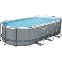 Kit Piscine Hors Sol Tubulaire BESTWAY Power Steel™- 549 X 274 X 122 Cm - Ovale (Avec Filtre A Cartouche, échelle, Bâche, Di